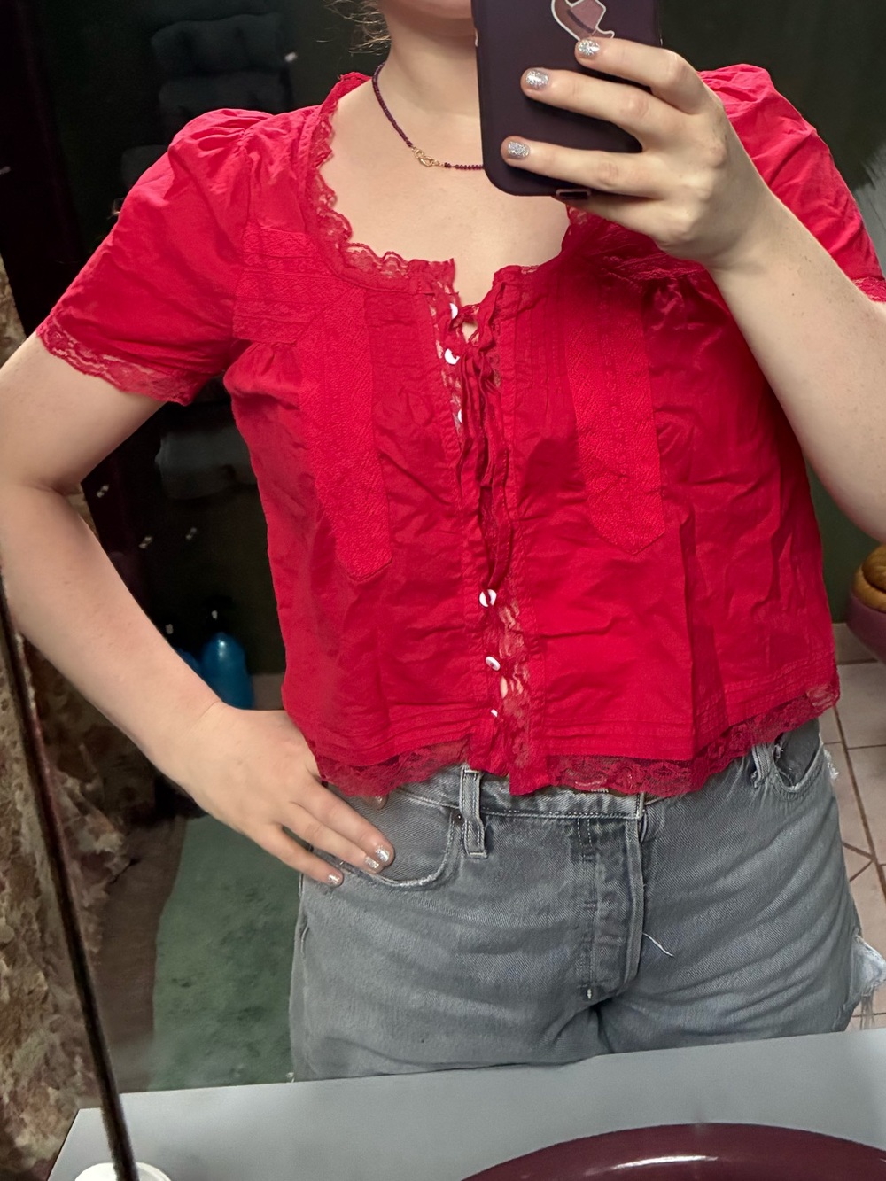 Similar to Free People cotton top boho size M